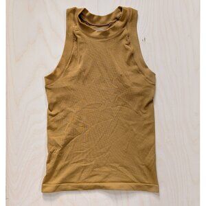Athleta Ribbed Razorback Ribbed Tank Top Mustard Yellow Women's size SMALL